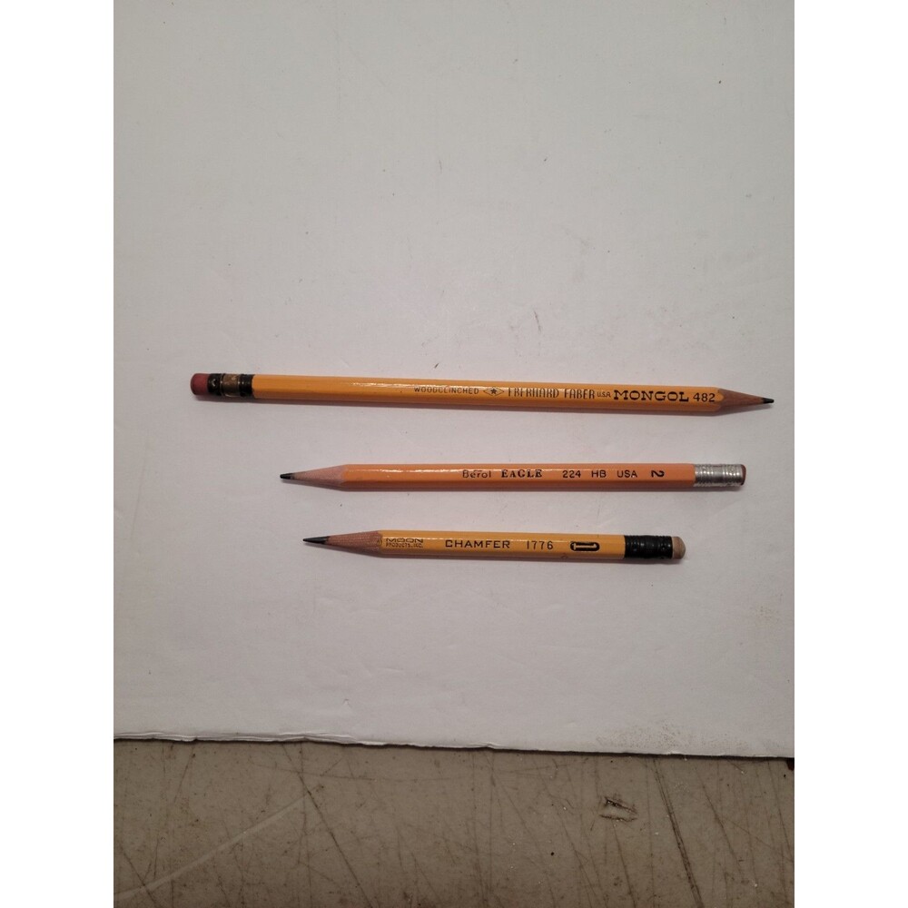 Vintage Lot Of 3 Pencils Chamfer, Eagle, Mongol.